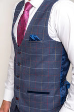 Marc Darcy- Drake Navy Check Waistcoat