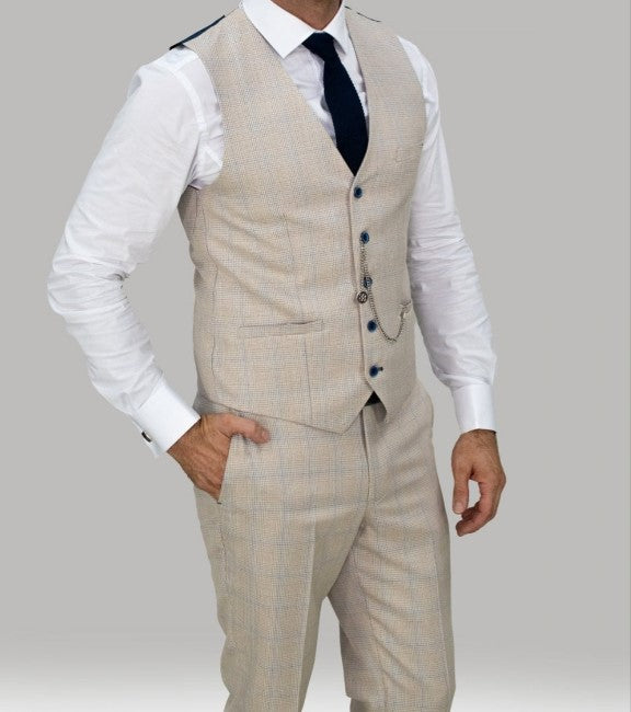 House of Cavani- Caridi Beige Waistcoat