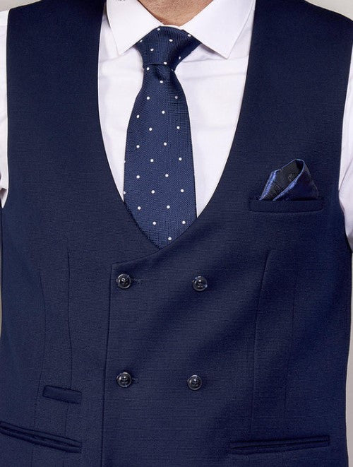 Marc Darcy- Kelly Navy Blue Double Breasted Waistcoat