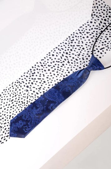 Marc Darcy- Children's Navy Paisley Print Tie