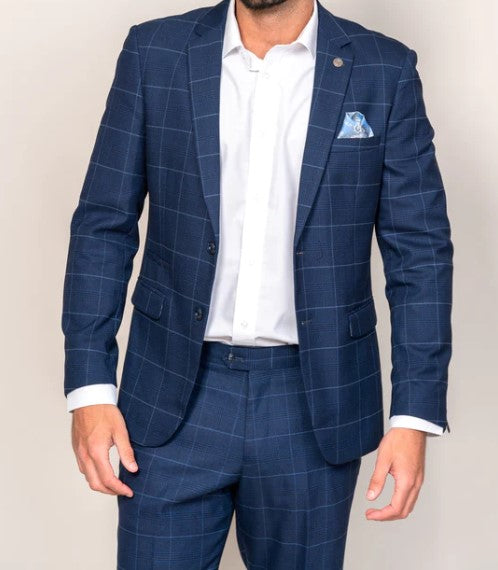 Marc Darcy- Edinson Navy/Sky Check Blazer