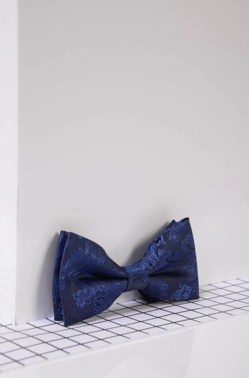 Marc Darcy- Children's Navy Paisley Print Bow Tie