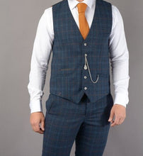 House of Cavani- Cody Blue Check Waistcoat