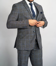 House of Cavani- Power Grey Tweed Check Blazer