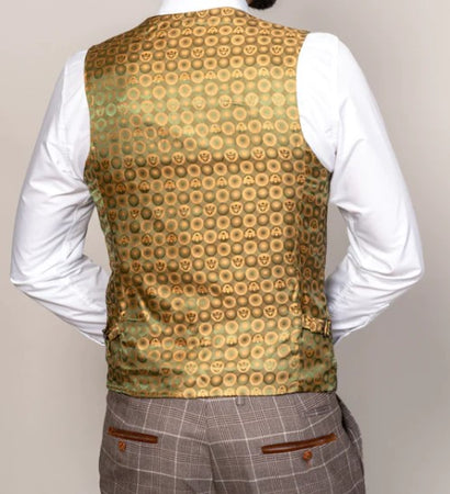 Marc Darcy- Ray Tan Check Waistcoat