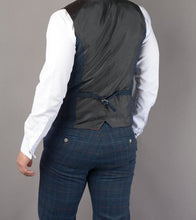 House of Cavani- Cody Blue Check Waistcoat