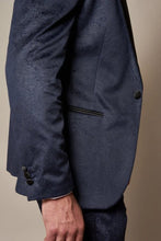 Marc Darcy- Simon Navy Velvet Tux Lapel Jacquard Blazer