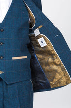 Marc Darcy- Children's Dion Blue Tweed Check Three Piece Suit