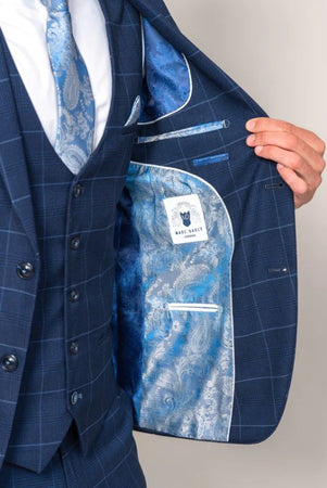 Marc Darcy- Edinson Navy/Sky Check Blazer