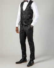 Marc Darcy- Simon Black Velvet Jacquard Waistcoat