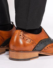 Marc Darcy- Riley Tan/Navy Leather Contrast Brogue Shoes