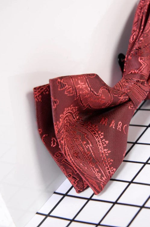 Marc Darcy- Children's Wine Paisley Print Bow Tie