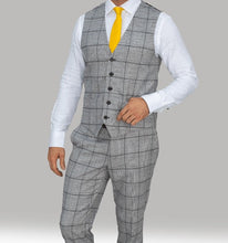 House of Cavani- Ghost Grey/Black Tweed Check Waistcoat