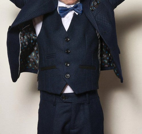Marc Darcy- Children's Callum Blue Three Piece Suit