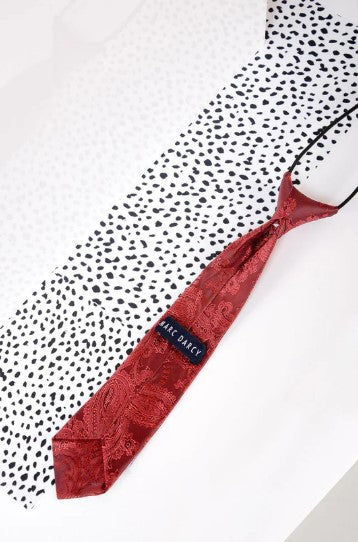 Marc Darcy- Children's Wine Paisley Print Tie