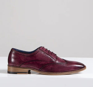 Marc Darcy- Carson Bordeaux/Burgundy Wingtip Oxford Brogue Shoes