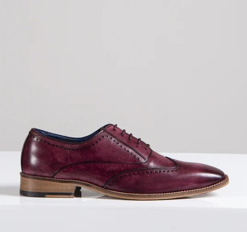 Marc Darcy- Carson Bordeaux/Burgundy Wingtip Oxford Brogue Shoes