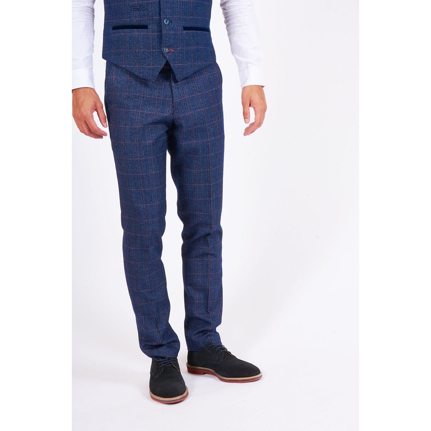 Marc Darcy- Harry Indigo Check Tweed Trouser