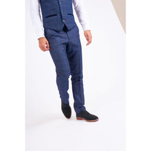 Marc Darcy- Harry Indigo Check Tweed Trouser