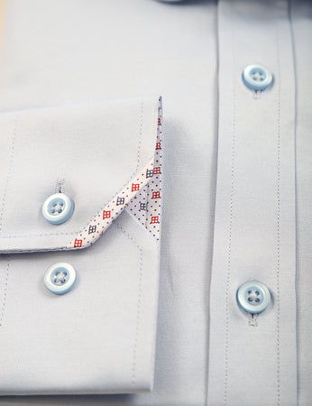 Tom Silk-  Long Sleeve Collar Bar Shirt (White, Pink, Navy, Blue)