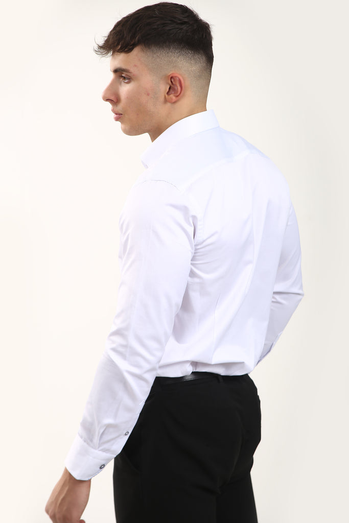 Tom Silk- Plain Long Sleeve Shirt (Blue, Pink, Navy, White)