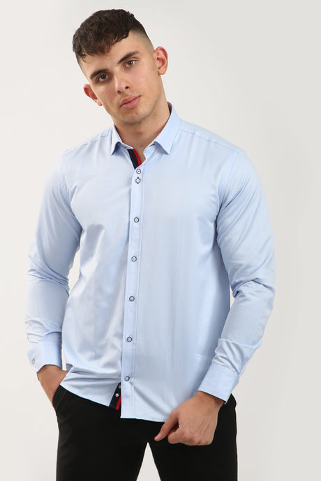 Tom Silk- Plain Long Sleeve Shirt (Blue, Pink, Navy, White)