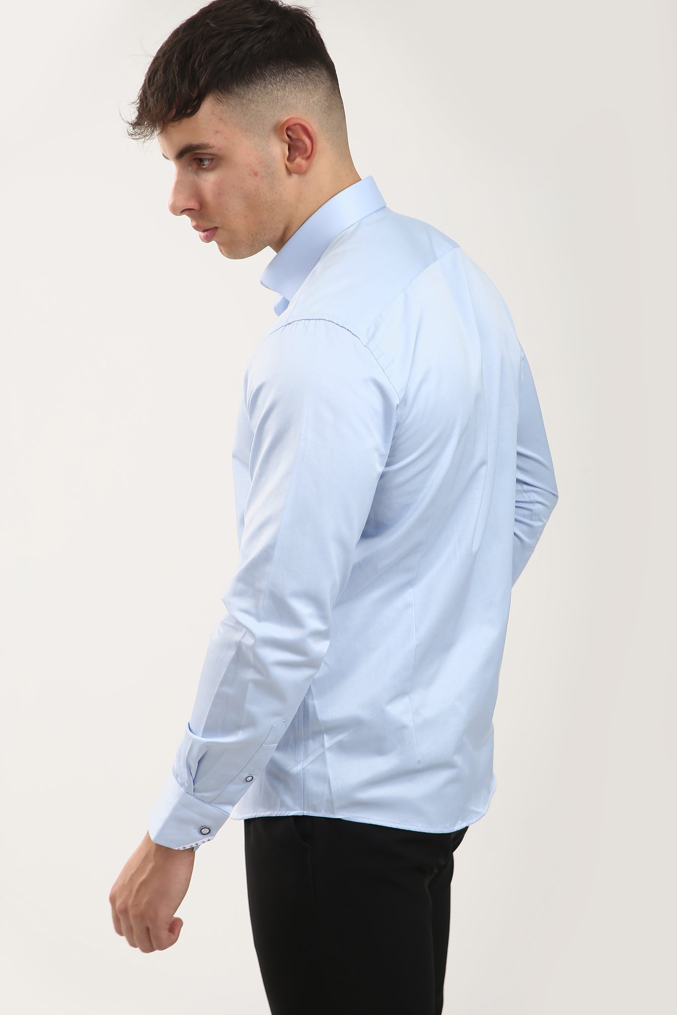 Tom Silk- Plain Long Sleeve Shirt (Blue, Pink, Navy, White)