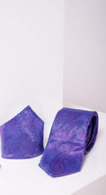 Marc Darcy- Lilac Paisley Tie and Pocket Square Set