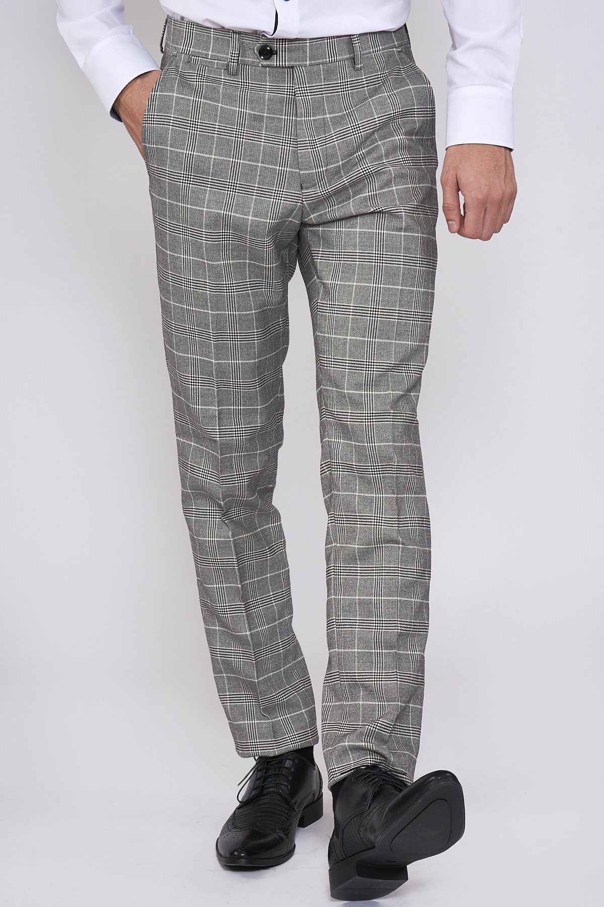 Marc Darcy- Ross Grey Check Trouser