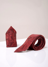 Marc Darcy- Wine Paisley Tie and Pocket Square Set