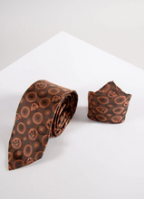 Marc Darcy- Orange Bubbles Tie and Pocket Square Set