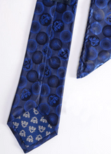 Marc Darcy- Navy Bubbles Tie and Pocket Square Set