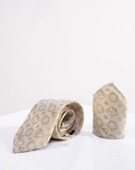 Marc Darcy- Stone Bubbles Tie and Pocket Square Set
