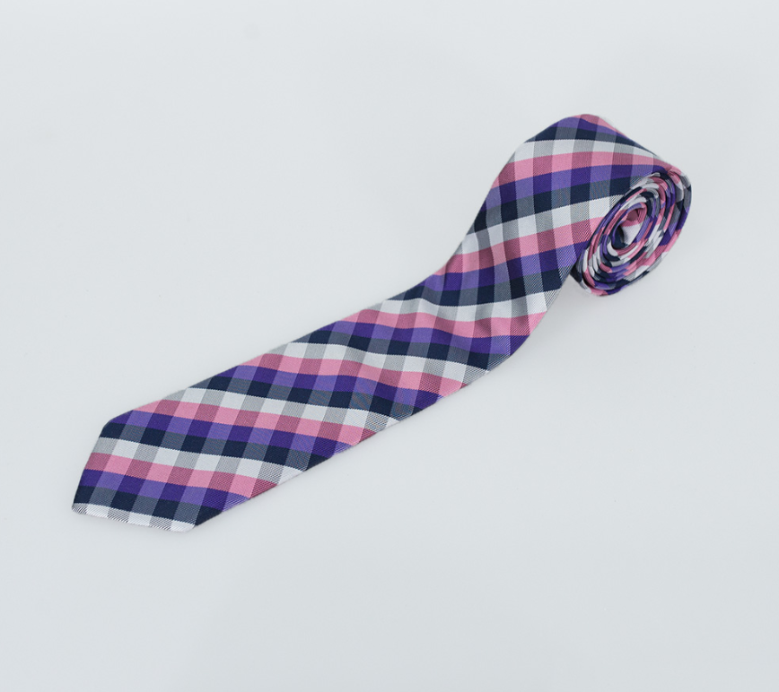 House of Cavani- CV108 Purple/Pink Tie, Pocket Square, Cufflinks and Tie Pin Set