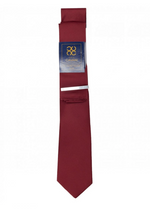 House of Cavani- CV201 Wine Satin Tie, Pocket Square and Tie Pin Set