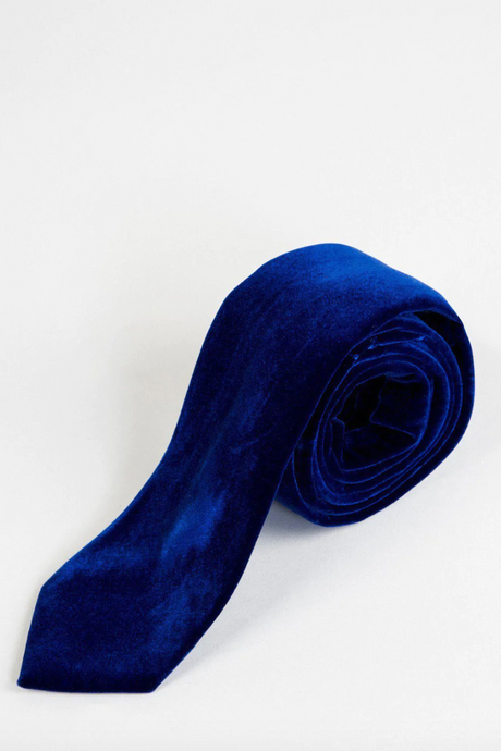 Marc Darcy-  Electric Blue Velvet Tie