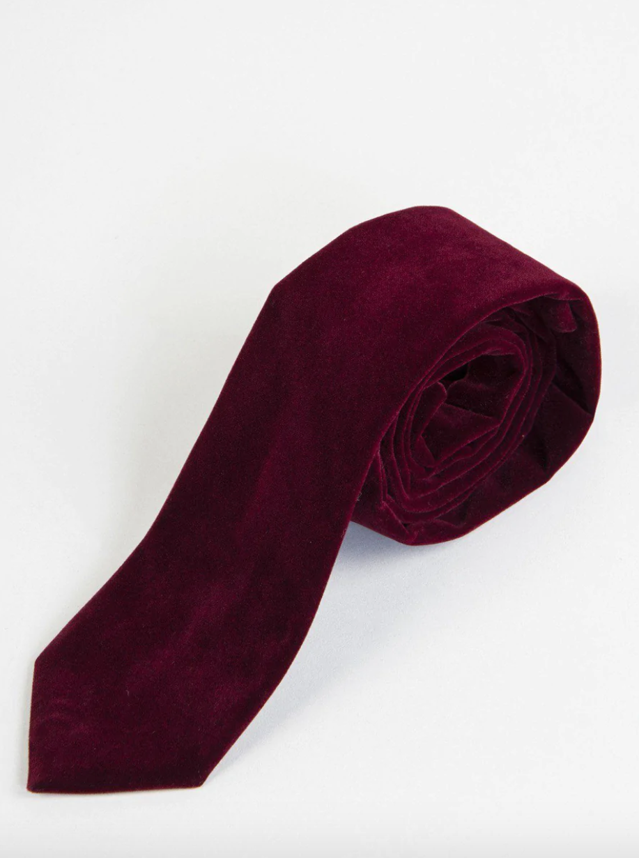 Marc Darcy- Wine Velvet Tie