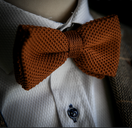 Marc Darcy- Knitted Rust Double Layer Bow Tie
