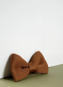 Marc Darcy- Knitted Rust Double Layer Bow Tie