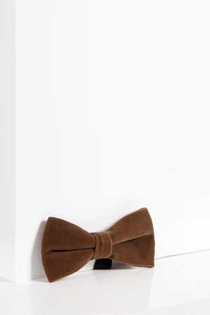 Marc Darcy- Dark Tan Velvet Bow Tie