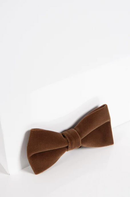 Marc Darcy- Dark Tan Velvet Bow Tie