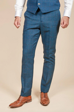 Marc Darcy- Dion Blue Check Tweed Trouser