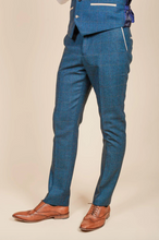 Marc Darcy- Dion Blue Check Tweed Trouser
