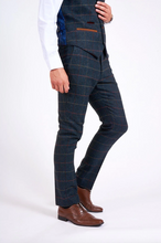 Marc Darcy - Eton Navy Blue Check Tweed Trouser