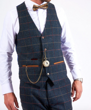Marc Darcy - Eton Navy Blue Check Tweed Waistcoat