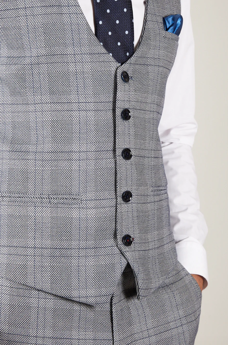 Marc Darcy- Jerry Grey Check Waistcoat