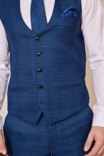 Marc Darcy- Jerry Blue Check Waistcoat