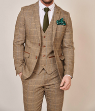 Marc Darcy- Ted Tan Tweed Check Blazer