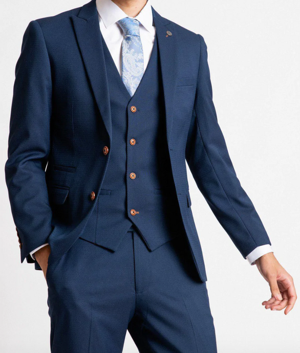 Marc Darcy- Max Royal Blue Blazer With Contrast Buttons