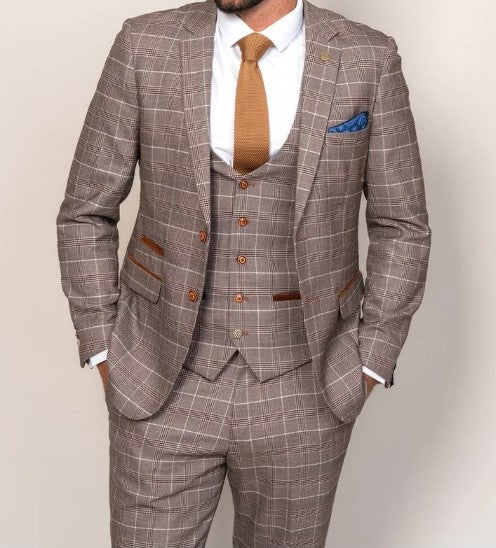 Marc Darcy- Ray Tan Check Blazer
